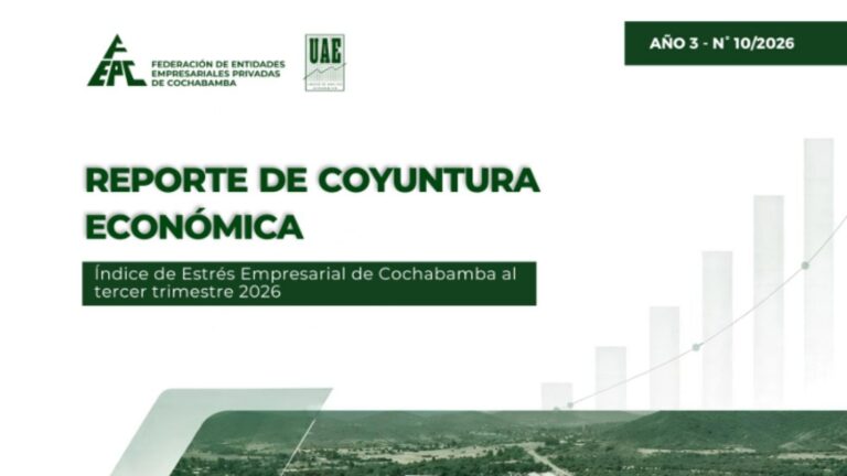 UAE-FEPC: COCHABAMBA CIERRA EL TERCER TRIMESTRE A 3,6 PUNTOS DEL UMBRAL CRÍTICO DE ESTRÉS EMPRESARIAL